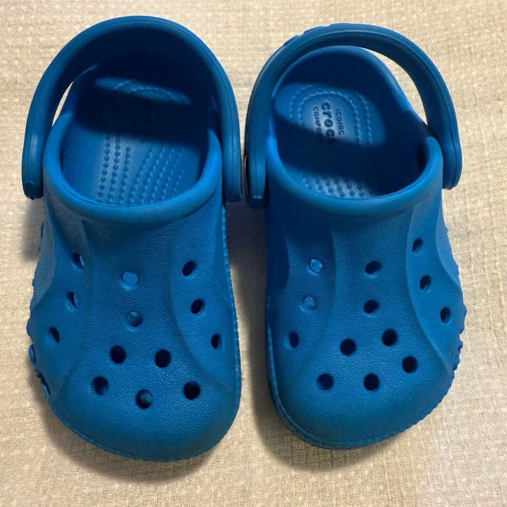 CROCS Baya Slip on Teal Turquoise Blue Clogs Infant Walker Children’s 5C